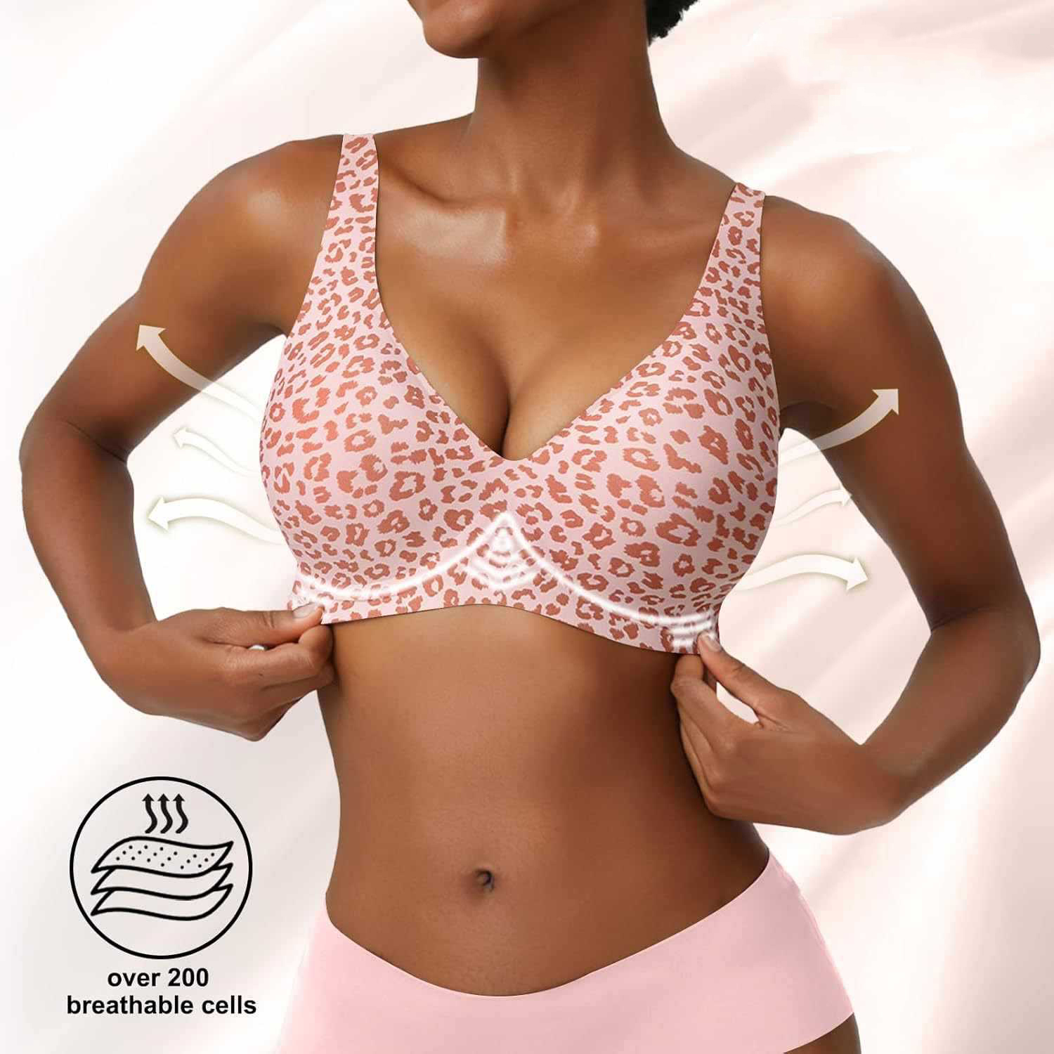 Women's Seamless Pink Leopard  - огляд і ціна Full Coverage Bra