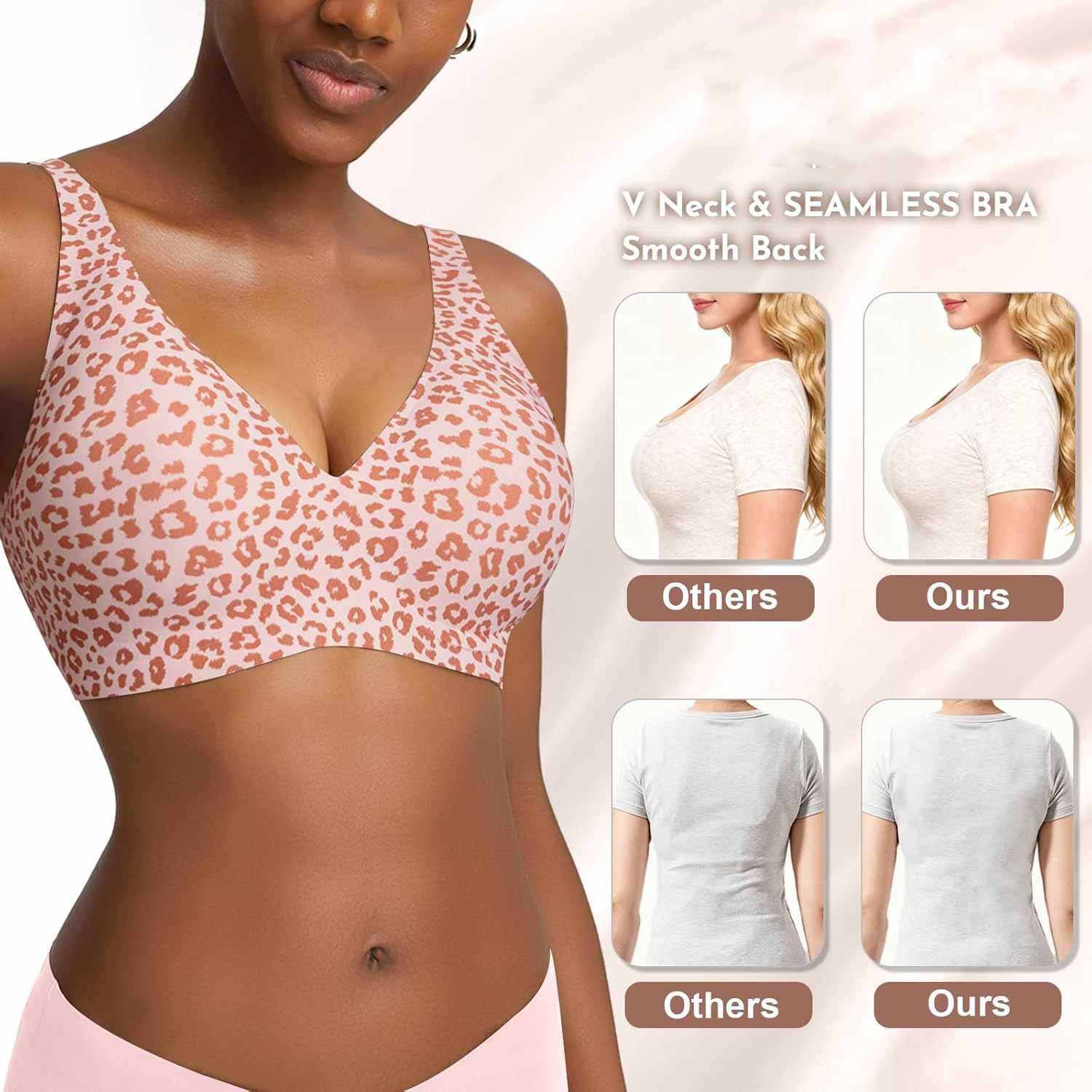 Women's Seamless Pink Leopard  - огляд і ціна Full Coverage Bra